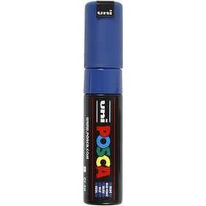 Krijtstift - Chalkmarker - Universele Marker - Uni Posca Marker - Donkerblauw - PC-8K - 8mm - Beitelpunt - Large - 1 stuk