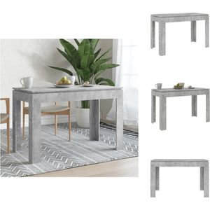 vidaXL Eettafel Betongrijs - Spaanplaat - 120 x 60 x 76 cm - Tafel