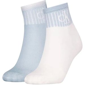 Calvin Klein 701230599 Quarter Korte Sokken 2 Eenheden Wit EU 39-42 Vrouw