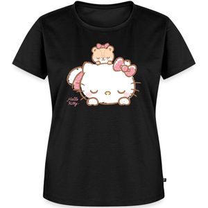 Hello Kitty Met Teddy Op Haar Rug Premium T Shirt Dames