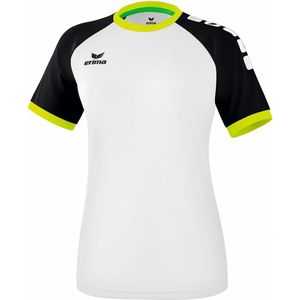 Erima Zenari 3.0 SS Shirt Dames Sportshirt - Maat L  - Vrouwen - wit/zwart/geel