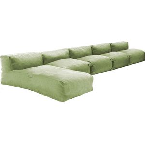 Oviala - 5-zits modulair tuinmeubel met cactusgroene chaise longue - Mixi