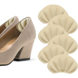 Shoeple Heelpad Flex (6 stuks) - Hielkussentjes voor Schoenen - Schoenverkleiner - Antislip Hielzool - Hielbeschermer - Beige