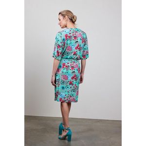 DIDI Dames Dress Baily in granite green with Floral Medley maat 38