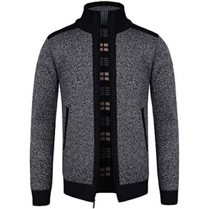 Heren Gebreid Vest Met Opstaande Kraag En Rits Voor Herfst En Winter