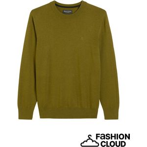 Regular fit gebreide pullover van een mix van katoen en scheerwol