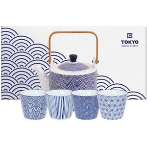 Tokyo Design Studio Theepot Nippon Blue 0.8 l - incl. 4 kopjes