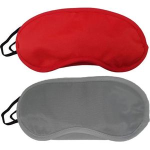 Slaapmaskers Grijs & Rood - 2 Stuks - Thuis - Slaapmasker - Onderweg - Vliegtuig - Festival - Slaapcomfort - oDaani