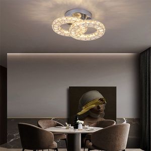LuxiLamps - Kristallen Gangpad Lamp - Crystal Led Lamp - Moderne lamp - 28 cm -LED Plafondlamp - Plafonniere