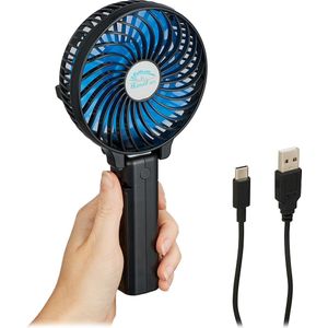 Relaxdays handventilator USB - opvouwbaar - mini ventilator - met accu - tafelventilator