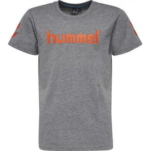 Hummel T-Shirt Jaki Grijs/oranje maat 128