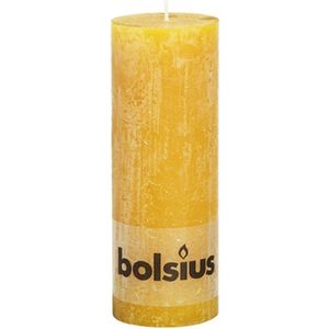 Bolsius oker geel rustiek stompkaars 190/68 (67 uur)