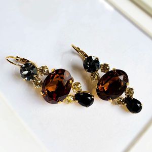 Le Rêve Amsterdam - Leopard oorbellen met Swarovski-stenen - gold-plated- oorhangers
