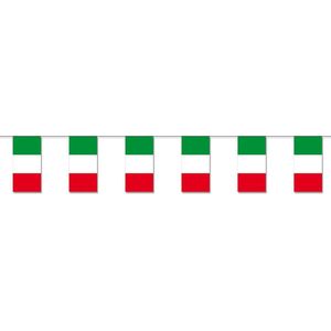 Papieren slinger Italie 4 meter - Italiaanse vlaggetjes - Supporters feestartikelen - Landen decoratie/versiering