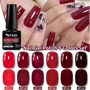 Gel Nagelak Set – 6 Delig - Limited Kerst Editie 1 - Langdurige Glans & Professionele Finish - UV/LED soak-off - Meerdere kleurensets verkrijgbaar