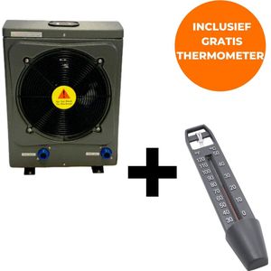 Interline Zwembad Inverter Warmtepomp Compact - Zwembad Verwarming - Pool Heater - Energiezuinig - Warmtepomp - Electrisch - 2-4,5kW - Staal - Grijs - Inclusief gratis Thermometer