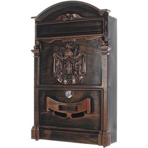 Mailbox Ashford Antique cylinder lock - 2 keys - aluminium - WxH 260x410mm - mounting material - nameplate - transparent window