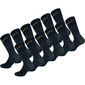 Caterpillar 12 Paar Premium Werksokken - Kuithoogte - Dubbele Versterkt - Katoen Blauw 43-46