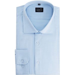 GENTS - Overhemd bamboe pied-de-poule - Polyblend - Lichtblauw - Maat EU42/L