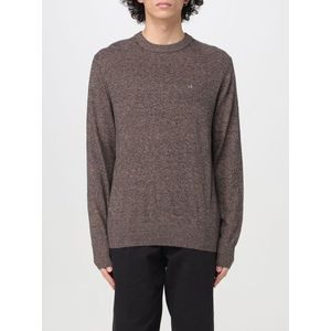 Crew Neck Melange Sweater - Brown