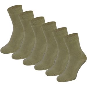 Dames Antislip Sokken - Zwart - Katoen - 6 Paar