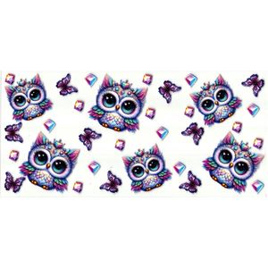 UV DTF cup sticker - stickers - beker - cup - koffie - drinkbeker - sticker - uil - uiltje - vlinder - owl - uv sticker - hobby - stikker - zelfklevende sticker - leuk voor op drinkbeker - beplakken op alle objecten - leuk voor op je koffer