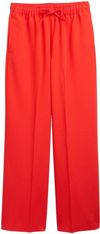 Tom Tailor - Denim - Broek - Hoge Taille - Effen Kleur - Wijde Pijpen