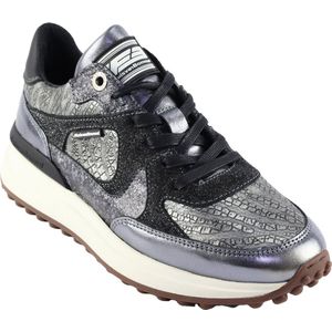 Floris van Bommel - Noppi 34.00 - Sneaker - Zilver-Antraciet-Zwart - Calfsleer