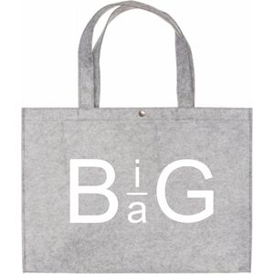 Big Bag - Licht Grijze Vilten Shopper A3 - Grote Tas - Cadeau Vilten Tas - Licht Grijze Vilten Tas Met Hengsels A3 Formaat