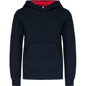 Kariban Kinder hooded sweater met gecontrasteerde capuchon K453 - NAVY / RED - 6/8 Y (6/8 ans)