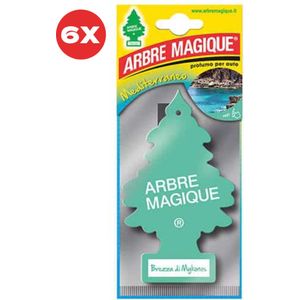 6 stuks Griekse Lucht Arbre Magique Geurboom luchtverfrisser voor in de auto Brezza Di Mykonos – Car Parfum – Geurboompje – Geurbooster – Wonderboom – Geurverfrisser – Nieuwe Auto – Autogeur – Autoparfum – Geurblad