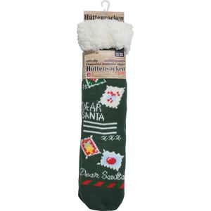 HUISSOKKEN-HOMESOCKS-ANTISLIP-1 MAAT-GROEN-THEMA KERST-HUTTENSOCKEN