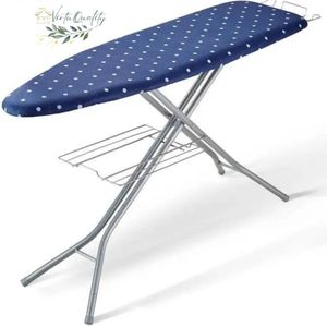 VirtuQuality® Strijkplank - 4 Lagen - Hittebestendig - In Hoogte Verstelbaar - Met Ingebouwd Wasrek - 137,2x35,6 cm - Blauw