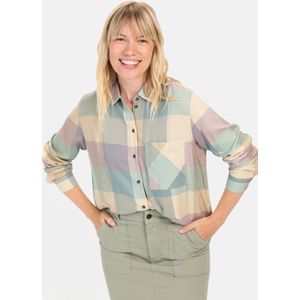 camel active Geruite blouse van viscose - Maat womenswear-XXL - Geel-Blauw-Roze