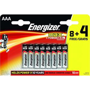 Energizer Max AAA alkaline-batterijen, 12 stuks - 7638900422849