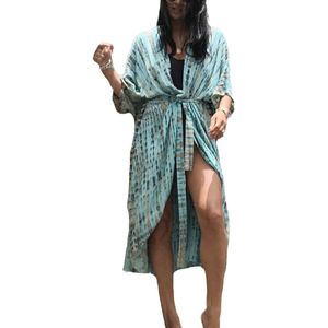 Snyemio Women Beach Kimono Cardigan Summer Long Beach Kimonos Oversized Beach Poncho Colorful Bikini Cover Up Boho, Color 16, One Size, color 16