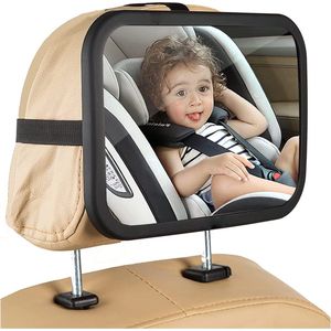 Spiegel voor baby's en baby's, 100% onbreekbare autospiegel voor baby's, groot gezichtsveld, 360° verstelbaar, achteruitkijkspiegel van acryl voor de meeste auto's