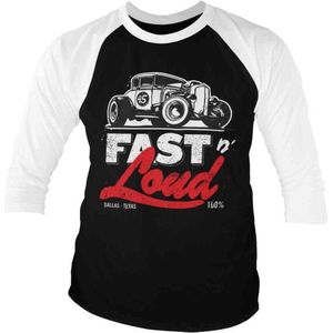 Fast N' Loud Raglan top -S- Hot Rod Zwart/Wit