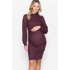 Maternity geribbelde ballontop bodycon met lange mouwen L