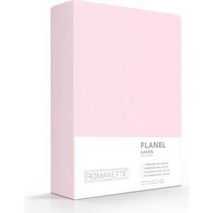 Romanette flanellen laken - Roze - Lits-jumeaux (240x260 cm)