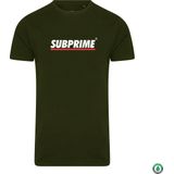 Subprime - Heren Tee SS Shirt Stripe Army - Groen - Maat S