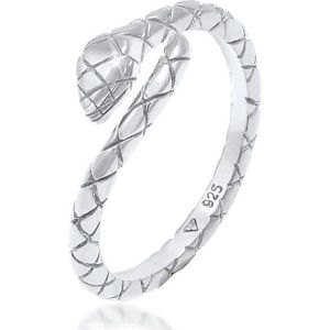 Elli Dames Ring Dames Slang Trend Blogger Verstelbaar in 925 Sterling Zilver Verguld