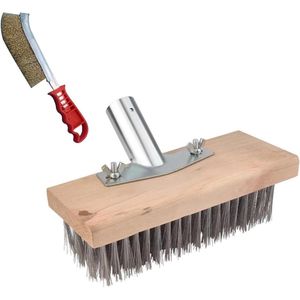 Onkruidborstel 20 cm - Roestvrij staaldraad - Vloerreinigingsbezem - Metaal - Tuin - Tuingmos - Hardnekkige vlekken