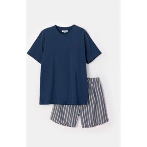 Woody pyjama heren - blauw - 251-12-QPE-Z/891 - maat L