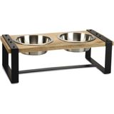 Designed by Lotte Karinto - Dinerset Hond - Hout/metaal - incl. 2 bakjes - 56x28x18cm