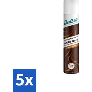 5 x Batiste - Dark & Deep Brown - Droogshampoo - Speciaal Voor Donkerbruin Haar - Verfrist en Geeft Volume - 200ml - Droogshampoo - Donker Haar - Vet Haar - Volume - Textuur