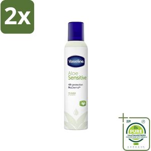 Vaseline - Aloe Sensitive - Deospray - Zacht voor de Huid - 250 ml - Voordeelverpakking - 2 stuks - Deodorant voor gevoelige huid - Zachte deodorant