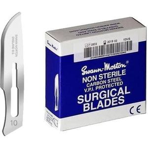 Swann Morton mesjes niet steriel nr 10 Swann Morton - RVS - Past op houder nummer 3 - Nummer 10