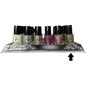 Lovely Pop Cosmetics - Nagellak - Transparant met blauw/goud/zilver/groen gekleurde glitters - Nummer 27