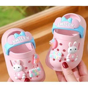 Schoen waterschoen klomp roze met konijntje maat 20.5 (14cm)